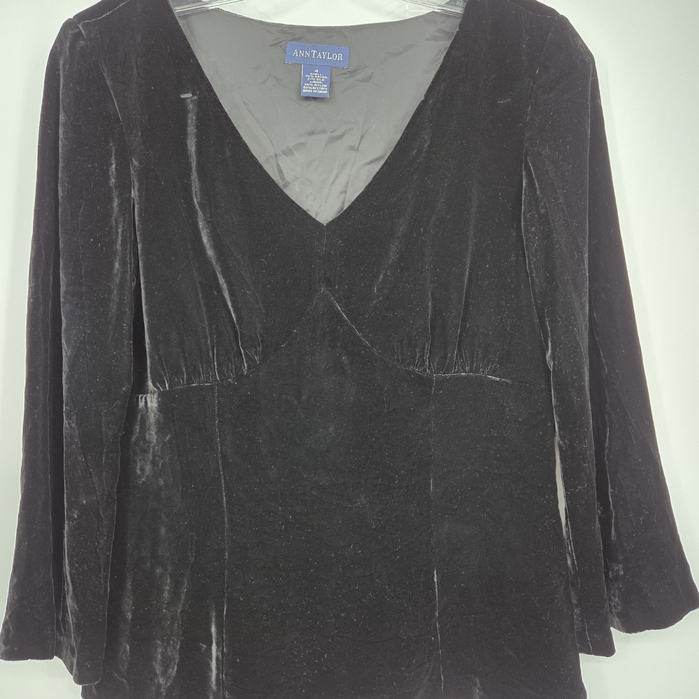 Vintage Ann Taylor Black Velvet Women's Top